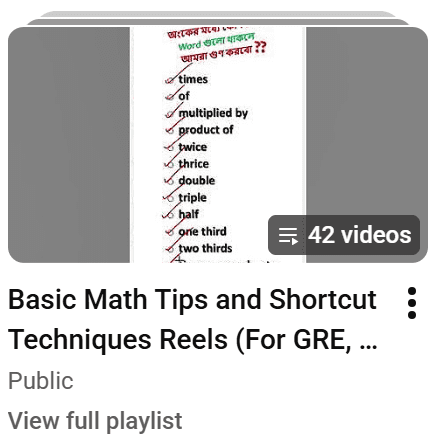 Basic Math Tips and Shortcut Techniques Reels (Playlist)